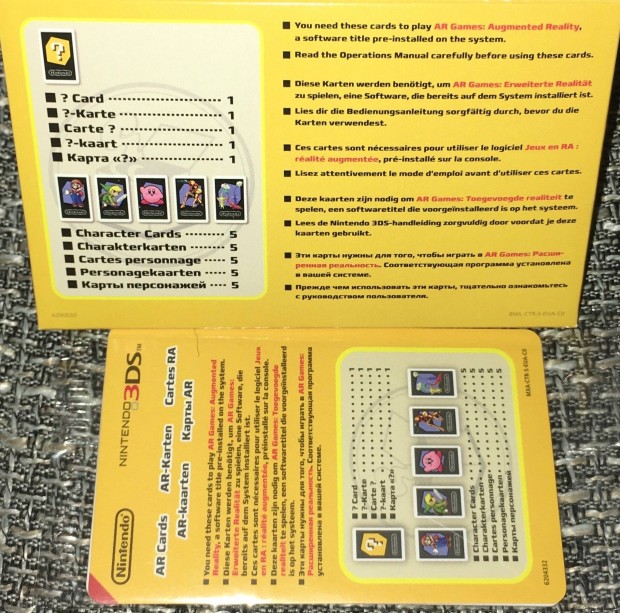 Nintendo 3DS AR Cards / krtya 5 db - Mario Link Kirby Samus Pikmins