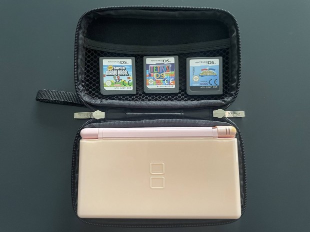 Nintendo DS Lite Pink + 2 Jtk Mario Sonic Tetris