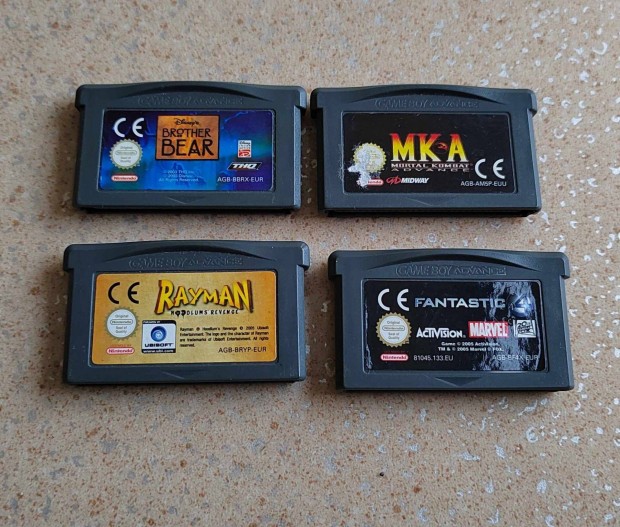 Nintendo GBA Kazettk (Mortal Kombat/Rayman/Brother Bear/Fantastic4)