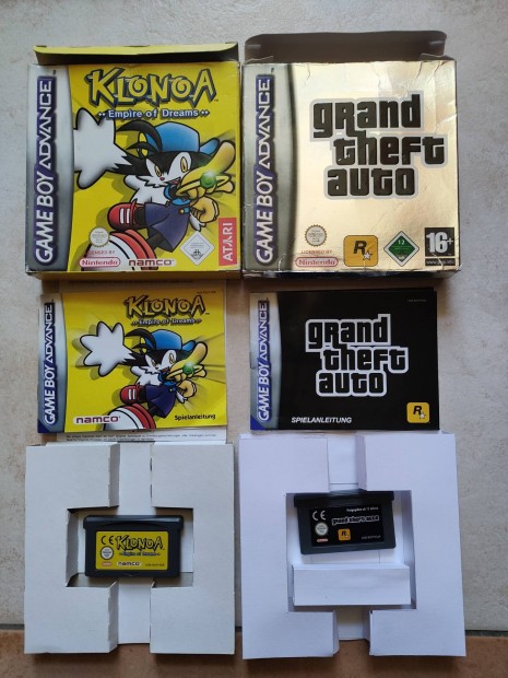 Nintendo Gameboy Advance GBA Klonoa, GTA dobozos jtkok