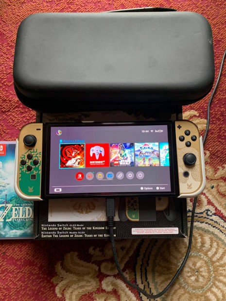 Nintendo Switch Legend of Zelda Totk kiadas- 2 jtek, tok, grip 256gb