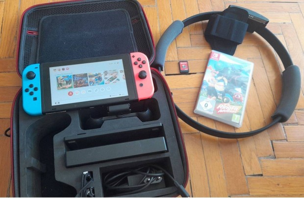 Nintendo Switch V2 + 3 játék + tartozékok