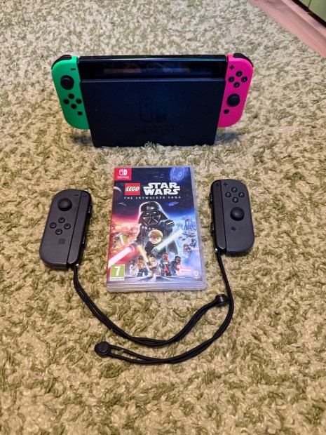 Nintendo Switch + 2 pr joycon, + jtk + tok