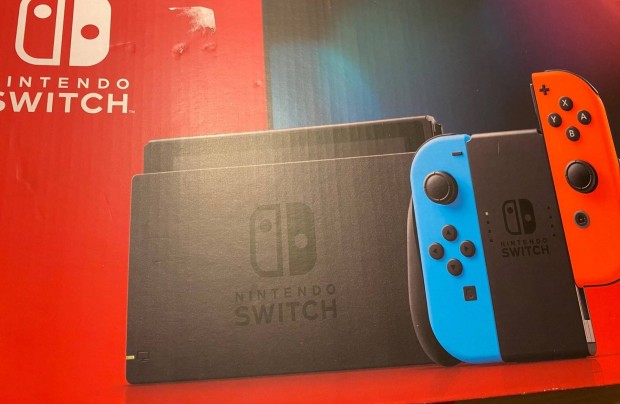 Nintendo Switch piros-kk kivl llapot, alig hasznlt