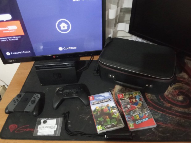Nintendo Switch v2 Extra Kontroller, 2 játék, hordozó táska