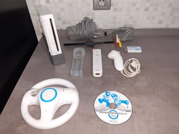 Nintendo Wii konzol (Rvl-001 EUR) + Mariokart jtk, tesztelt, Wii1107