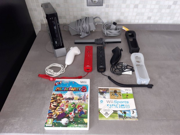 Nintendo Wii konzol (Rvl-101 EUR) + Mario Party 8 jtk tesztelt Wii11