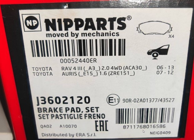 Nipparts J3602120 fékbetét Toyota Auris / Rav 4 III