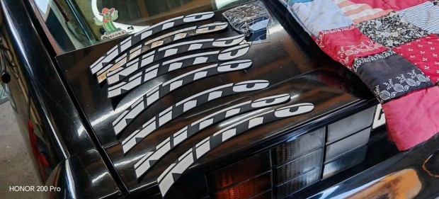 Nitto tyre lettering, aut gumi felirat matrica