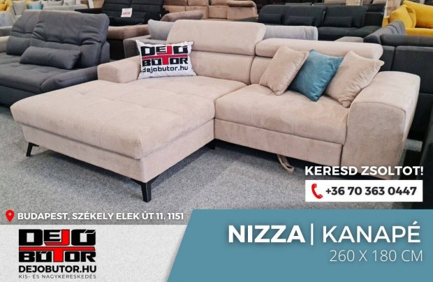 Nizza L rugs sarok kanap lgarnitra krm 260x180 cm gyazhat