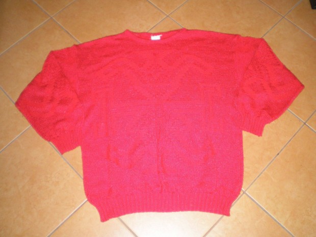 Női pulóver piros színben L-es XL-es L XL szinte új