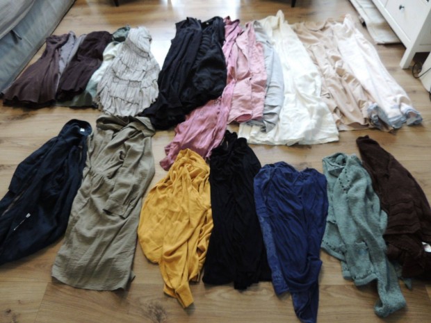 Női ruhacsomag hosszú ruha szoknya ing kardigán L - XL