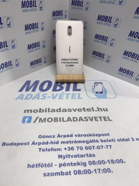 Nokia 6 Kártyafüggetlen 32 GB, 12 hó garancia