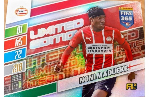 Noni Madueke PSV Eindhoven XXL Limited focis krtya Panini FIFA 2022