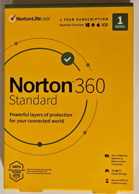 Norton 360 Standard security vrusvdelem 1 ves elfizets
