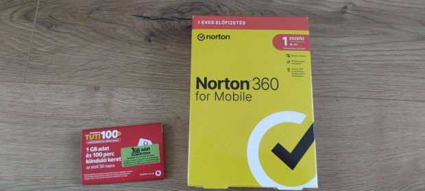 Norton 360 for Mobile HUN 1 ves dobozos + Tuti 100 Smart SIM