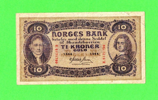 Norvgia 10 kroner 1944 EF