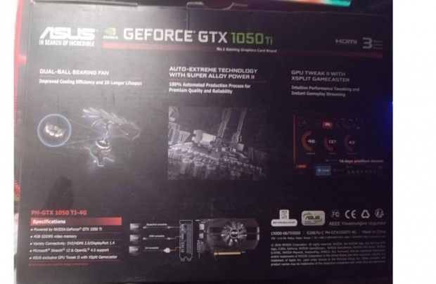 Nvidia Geforce Gtx 1050 TI 4GB Gddr5 128bit (Phoenix) elad!