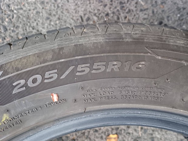 Nyári gumiabroncsok, 205/55 16 R eladó, 4 darab
