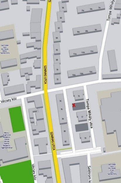 Ny�regyh�z�n, a Tompa Mih�ly utc�n sz�ls� gar�zs elad�