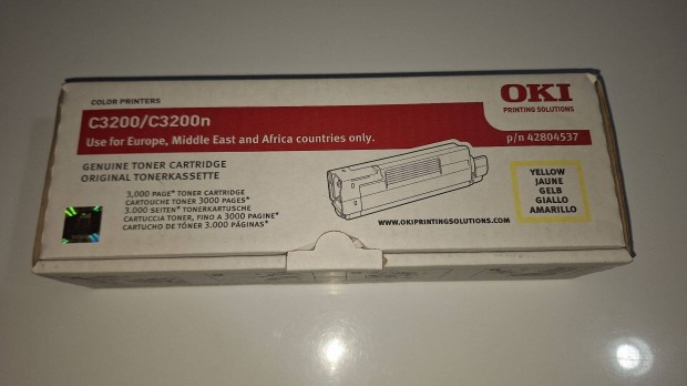 OKI C3200 sárga eredeti toner