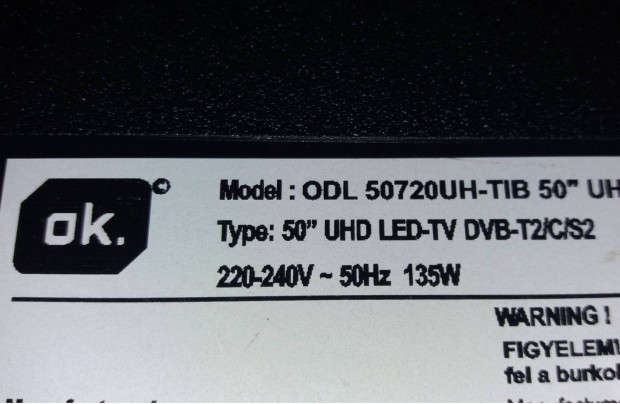 OK. ODL 50720UH-TIB UHD 4K LED tv komplett j httr vilgts