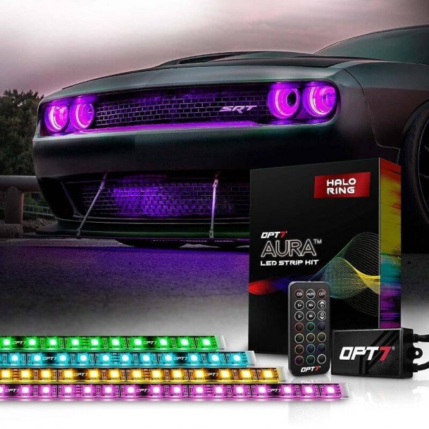 OPT7 Aura DRL Halo Light Kit led szalag Dodge Challenger fnyszrkhoz