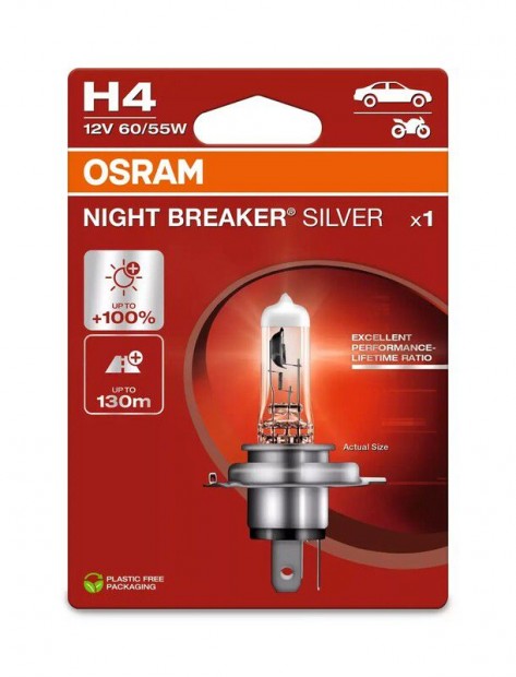 OSRAM Night Breaker Silver izzó H4 12V/60/55 - X1