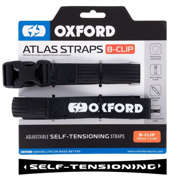 OXFORD Atlas B-Clip 26mm x 2,0M fekete (pár)