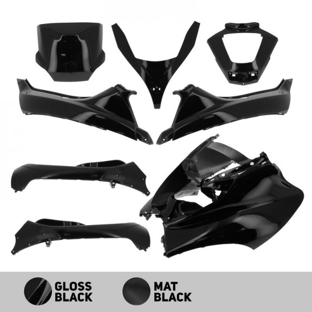 O PARTS Karosszéria Készlet Matt Fekete - Piaggio MP3 125/250/300 (11-