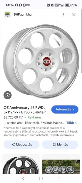 O. Z Felni Szett 17"