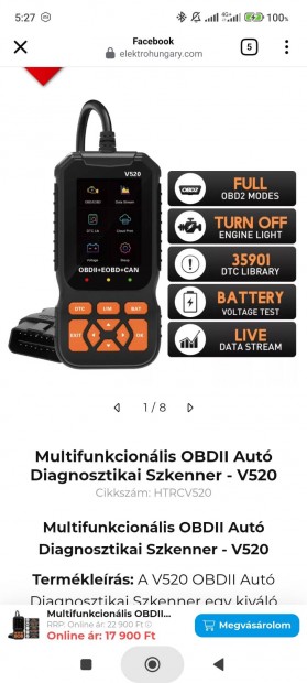 Obd2 olvas V520(j)