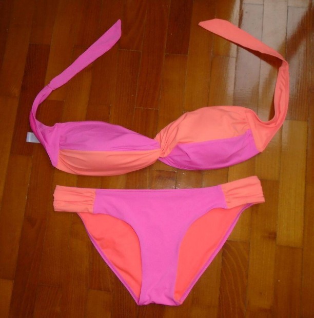 Ocean Club moletti pink-narancssrga csinos bandeau bikini j! 42