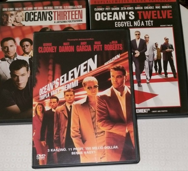 Oceans 11, 12, 13 dvd George Clooney 4 lemez egyben 