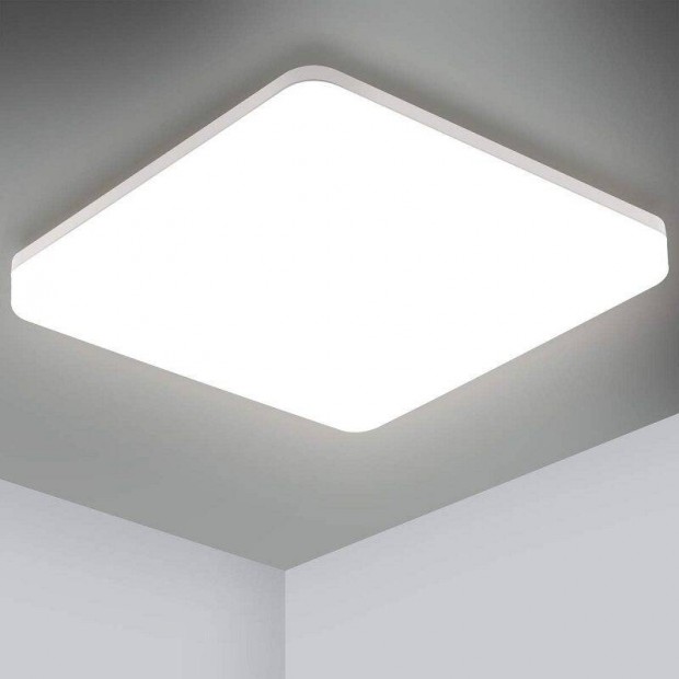 Oeegoo mennyezeti led lmpa, 18W, 2700K, 1800lum, IP44, 28x28x4.8cm