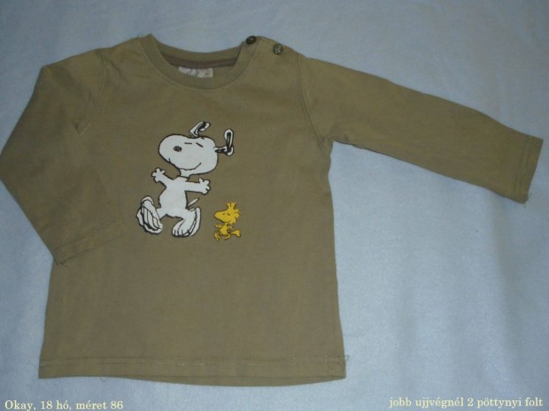 Okay Snoopy mintás hosszú ujjú felső 18 hó (méret 86)