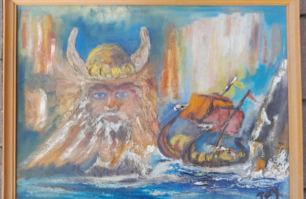 Olaj-farost festmny, Viking-szaki tma, Odin, szignzott