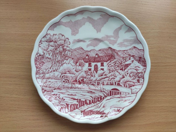 Olasz jelenetes porcelán tál tányér