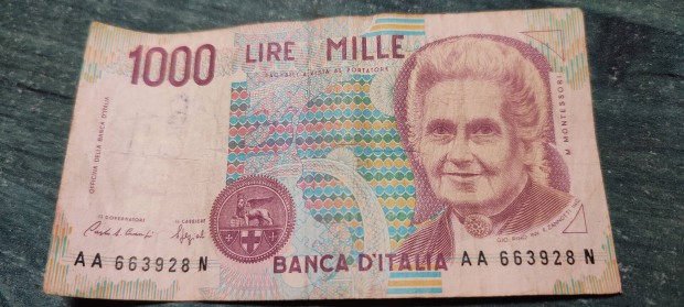 Olaszorszg 1000 Lire / Lra 1990, AUNC.