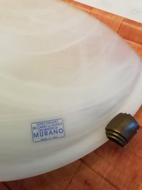 Olaszországi muránói üvegbúrával fali félufo lámpa ( fél ufó )