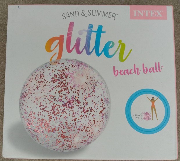Olcsn j Intex tltsz csillmos glitteres strandlabda 51 cm!