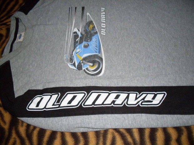 Old Navy kamasz motoros fiú pulóver 100% pamut