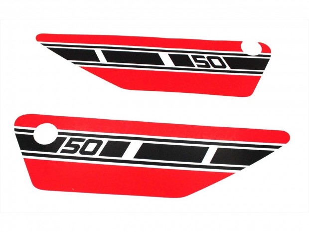Oldalsó fedél matrica 90mm x 320mm Yamaha FS 1 Mokick, RD 50 számára