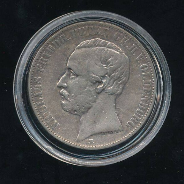 Oldenburg 1 Vereinsthaler 1866; ezüst pénzérme, Péter nagyherceg