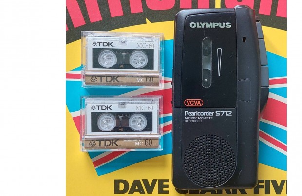 Olympus Pearlcorder S712 Diktafon Walkman Kazettás MAGNÓ 2-DB Kazetta