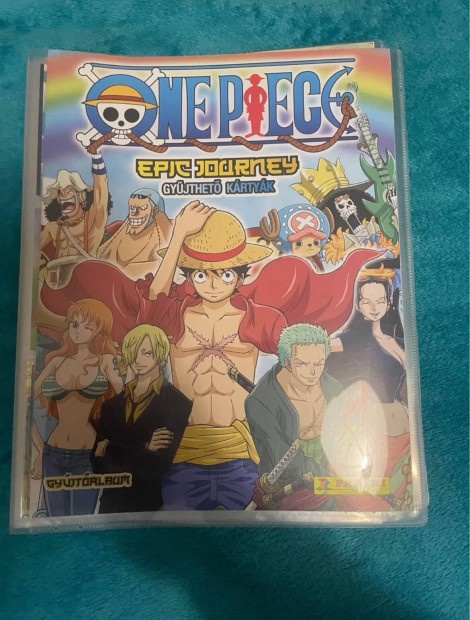 One Piece gyjtalbum + kb. 50db krtya