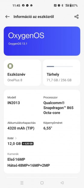 One Plus 8 256gb