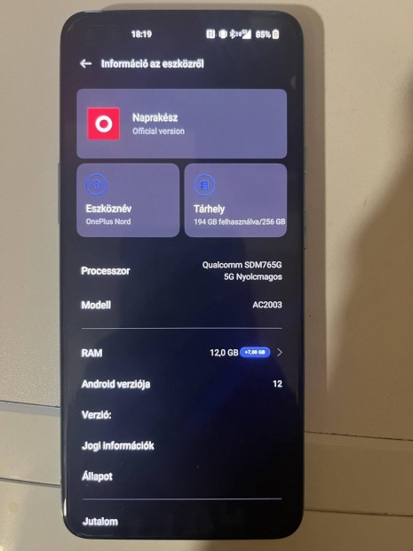 Oneplus Nord 5G 12/256