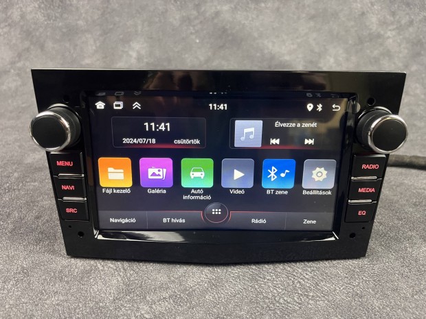 Opel Astra H Fényes fekete Android Navigációs multimédia Carplay