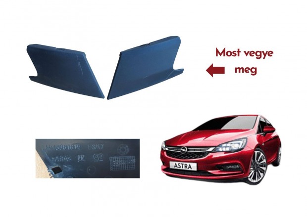 Opel Astra J MK6 5 bal + jobb oldali első lökhárító díszléc 13381819